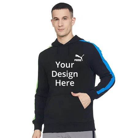 Black Customized PUMA Men's Casual Hoodie