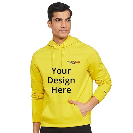 Yellow Customized Tommy Hilfiger Graphic Hoodie