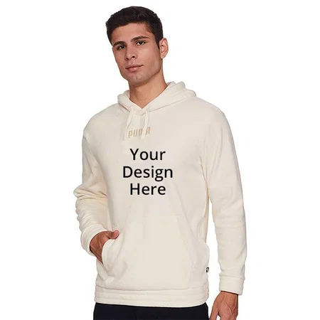 White Customized PUMA Men's Casual Hoodie