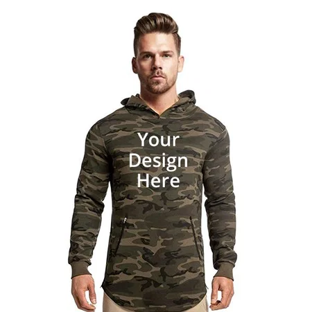 Green Customized Men's Cotton Neck Hoodie