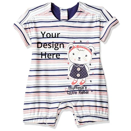 White Customized Girl's A Regular Fit Romper Suit (Pack of 3)