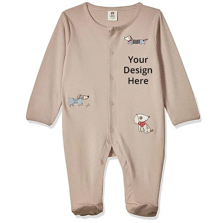 Brown Customized Unisex-Baby Regular Fit Romper Suit
