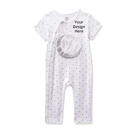 White Customized Unisex-Baby Regular Fit Romper Suit