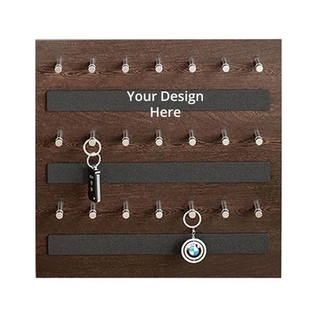 Brown Customized Skywood Wooden Wall Mount Key Chain Holder Key Hooks Wenge