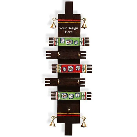 Brown Customized Wood Home Deorative Keychain Holder Key Hangers Key Stand &amp; Wooden Wall Hanging Key Holder