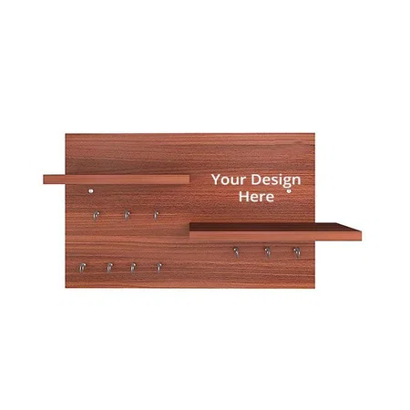Brown Customized Stylish Wooden Key Holder with Shelf (10 Hook)