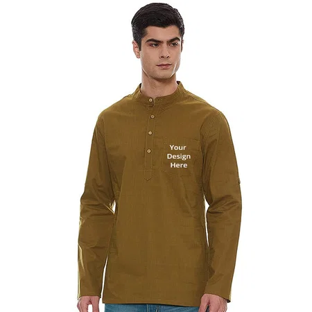 Olive Customized Cotton Men's Kurta