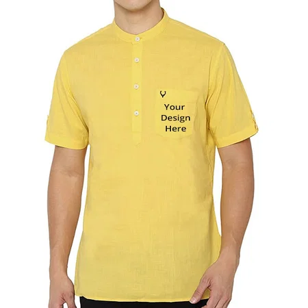 Yellow Customized Allen Solly Men's Casual Kurta