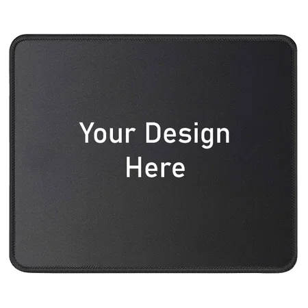 Black Customized Gaming Mouse Pad, Smooth Surface and Stitched Edges
