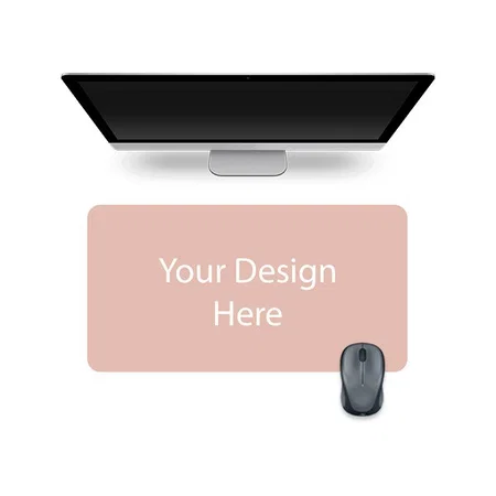 Rose Pink and Silver Customized Desk Pad, Desk Protector Mat - Dual Side PU Leather Desk Mat Large Mouse Pad, Waterproof (23.6" x 13.8")