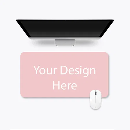 Pink Customized Non-Slip Desk Pad, Waterproof PVC Leather Desk Table Protector, Ultra Thin Large Mouse Pad, Easy Clean Laptop Desk Writing Mat