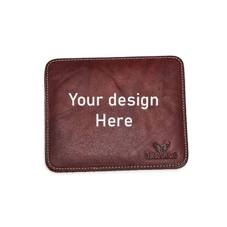 Brown Customized Genuine Leather European Design Mouse Pad