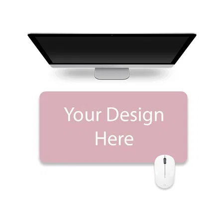 Pink & Grey Customized Dual Sided Mouse Pad Desk Mat for Office/Home/Gaming | Waterproof Vegan Leather Desk Pad | Soft Extended Mouse Pad (90x45cm)
