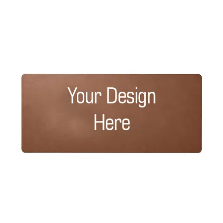 Brown Customized Premium Vegan Leather Extended XXL Mouse Pad / Desk Pad, Smooth Texture  (900mm x 400mm)