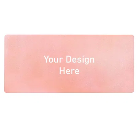 Pink and Light Blue Customized Vegan Leather Dual Color Desk Pad, Mouse Pad, Waterproof Desk Writing Pad Edges (27.6"x13.8")