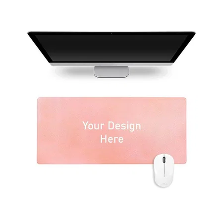 Pink & Sky Blue Customized Desk Mousepad Extended Waterproof Microfiber Gaming Keyboard Mouse Pad, Waterproof Pu Leather, Rectangle Standard Mouse Pad (80x40 cm)