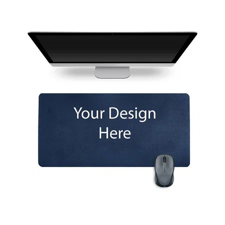 Dark Blue Customized Desk Extended Waterproof Microfiber Gaming Keyboard Mouse Pad, Rectangle One Side Mouse Pad (60x30 cm)