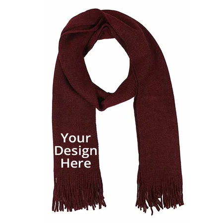Maroon Customized Woolen Muffler, Size - 24 * 190 cms