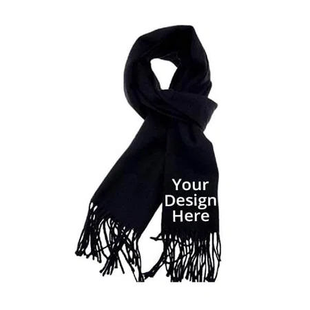 Black Customized Unisex Woollen Muffler
