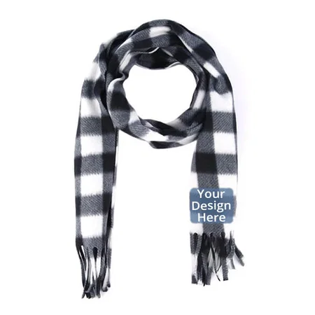 Multicolour Customized Lightweight Fleece Checkered Muffler