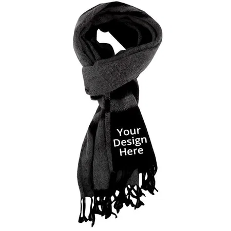 Grey &amp; Black Customized Reversible Winter Muffler