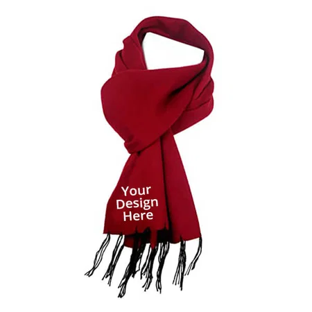 Maroon Customized Poly-Wool Warm Unisex Muffler