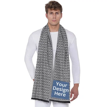 Zig Zag Lines Customized Woolen Muffler