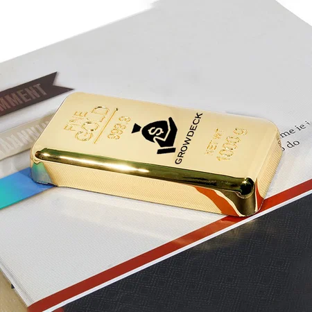 Gold Customized Metal Gold Bar Paper Weight for Office Table Stylish Weight Approx. 150 Gm. (Size-8 X 4 X 1 Cm)