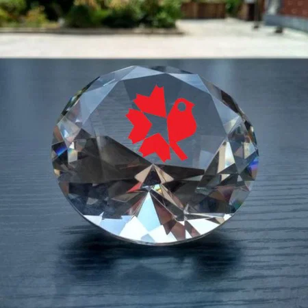 Diamond Shape Customized Crystal Home Decoration Paper Weight (Size - 100 mm)
