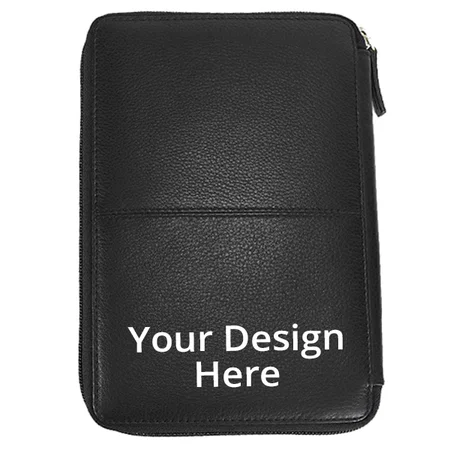 Brown Customized  Leather Unisex Passport Holder Cum Document Organizer