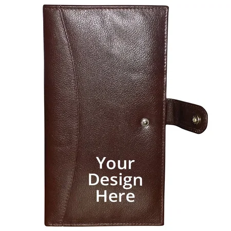 Brown Customized Leather Passport Wallet for Men and Women