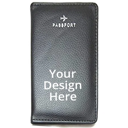 Black Customized Passport Case, Holder For Travel