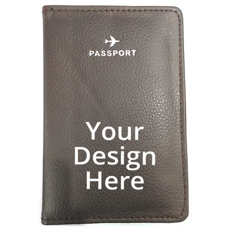 Brown Customized Passport Cover Case Holder