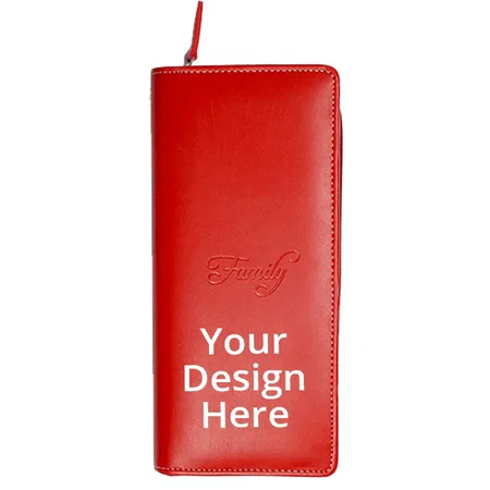 Red Customized RFID Blocking Passport Holder