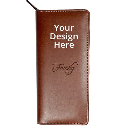 Brown Customized Passport Unisex Wallet
