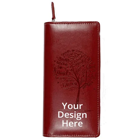 Cherry Red Customized RFID Safe 6 Passport Holder, 8 Slots