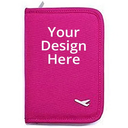 Pink Customized Travel Passport Cover Holder Wallet Case