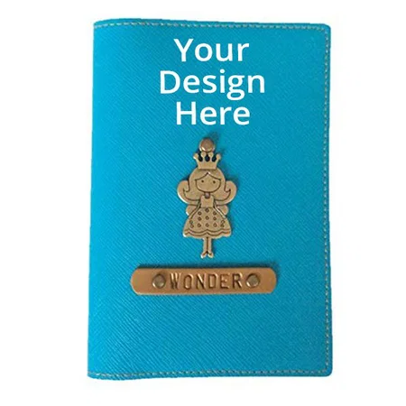 Turquoise Blue Customized Passport Cover Wallet