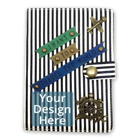Black & White Customized Leather Unisex Passport Cover