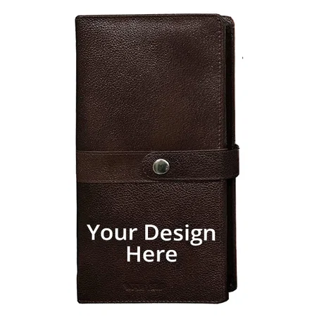 Coffee Brown Customized Genuine Leather Business Card Holder, Passport Holder, Cheque Book Holder, Credit Card Holder