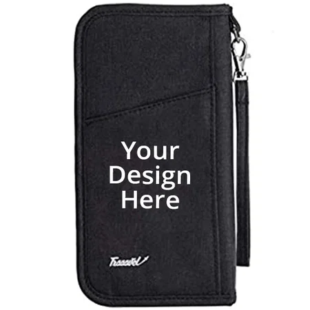 Black Customized Unisex Passport Holder