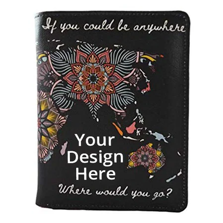 Black Customized Unisex Passport Cover