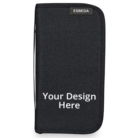 Black Customized Unisex Passport Holder