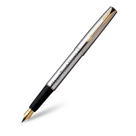 Gold Trims Customized Parker Stainless Steel GT Fountain Pen