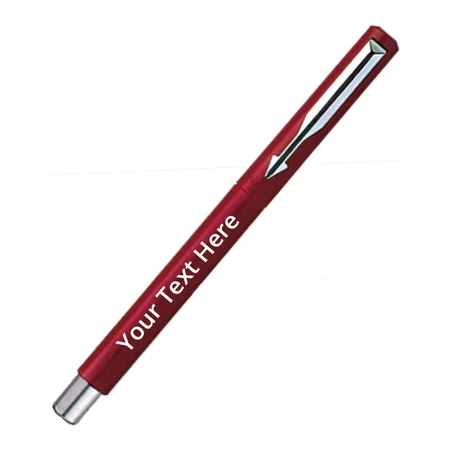 Red Customized Parker Vector Standard Calligraphy CT Fountain Pen + 2N Black &amp; 2N Blue Ink Cartridges