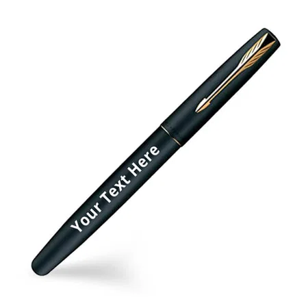Customized Matte Black & Golden Parker Frontier GT Roller Ball Pen