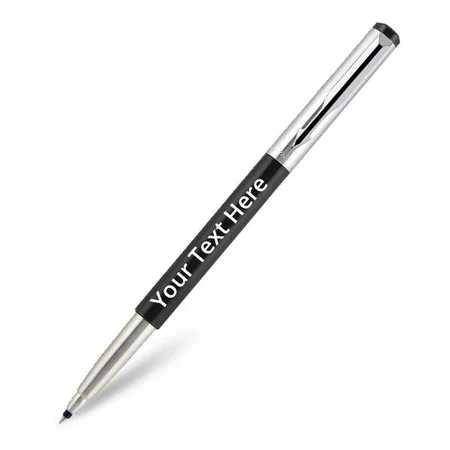 Black Customized Parker Vector Mettalix Roller Ball Pen (Black) with Blue Ink