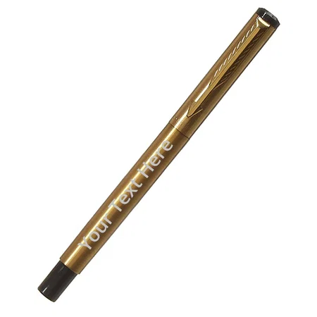 Chrome Goldtrim Customized Parker Vector Roller Ball Pen With Card Holder