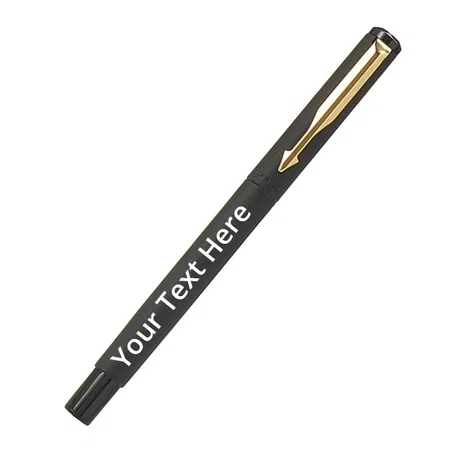 Matte Black Customized Parker Vector Gold Trim Fountain Pen with Card Holder