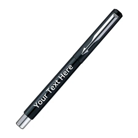 Black Customized Parker Vector Chrome Trim Fountain Pen with Card Holder